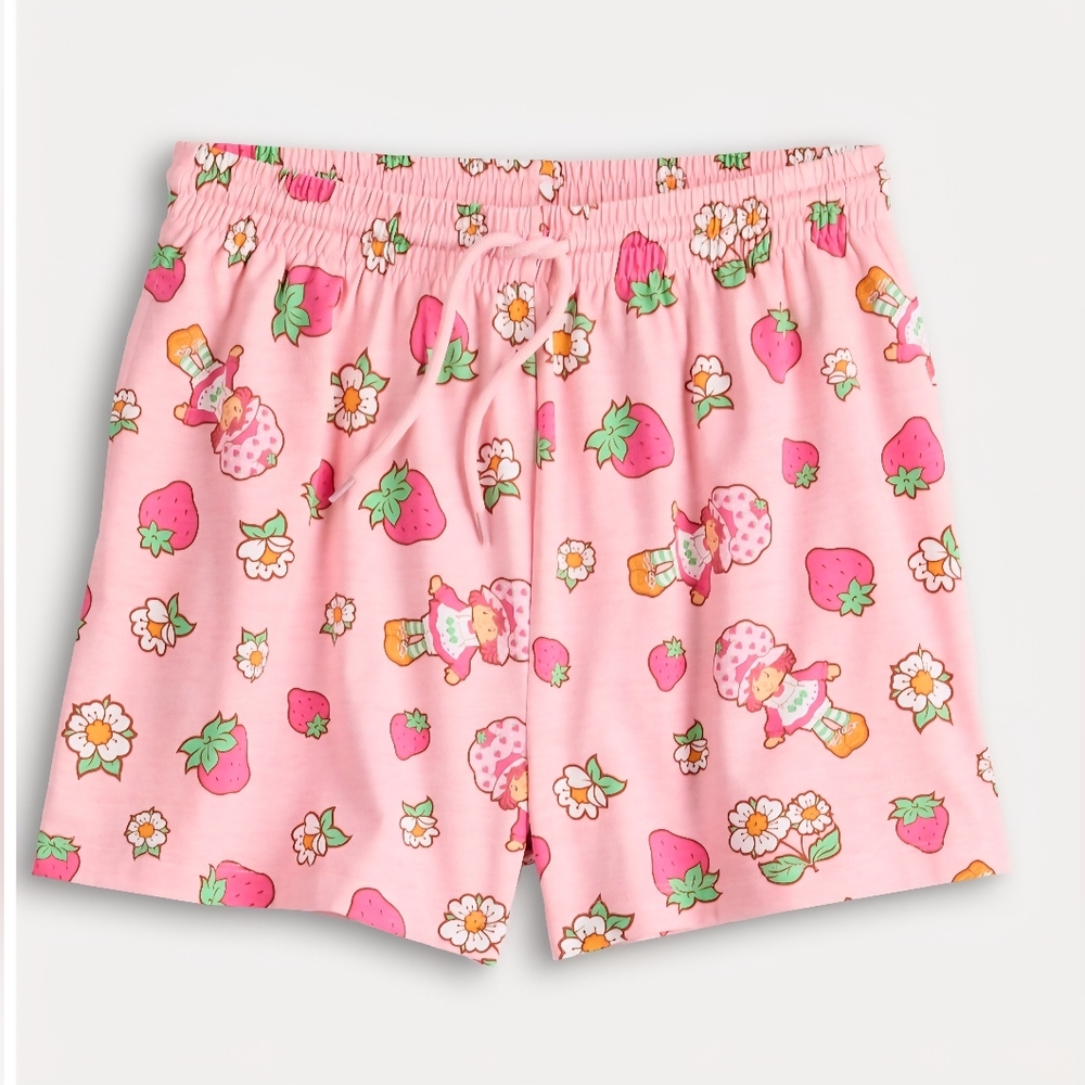NWT! Strawberry Shortcake Print Lounge Shorts Size M Junior - Picture 6 of 7